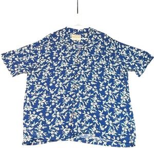 Weatherproof Floral‎ Button Down Shirt Short Sleeve Mens SZ XXL Casual Print